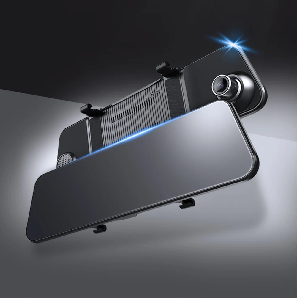 12-Inch WiFi Mirror Dash Cam – Dual Camera Front and Rear with Touch Screen and Night Vision