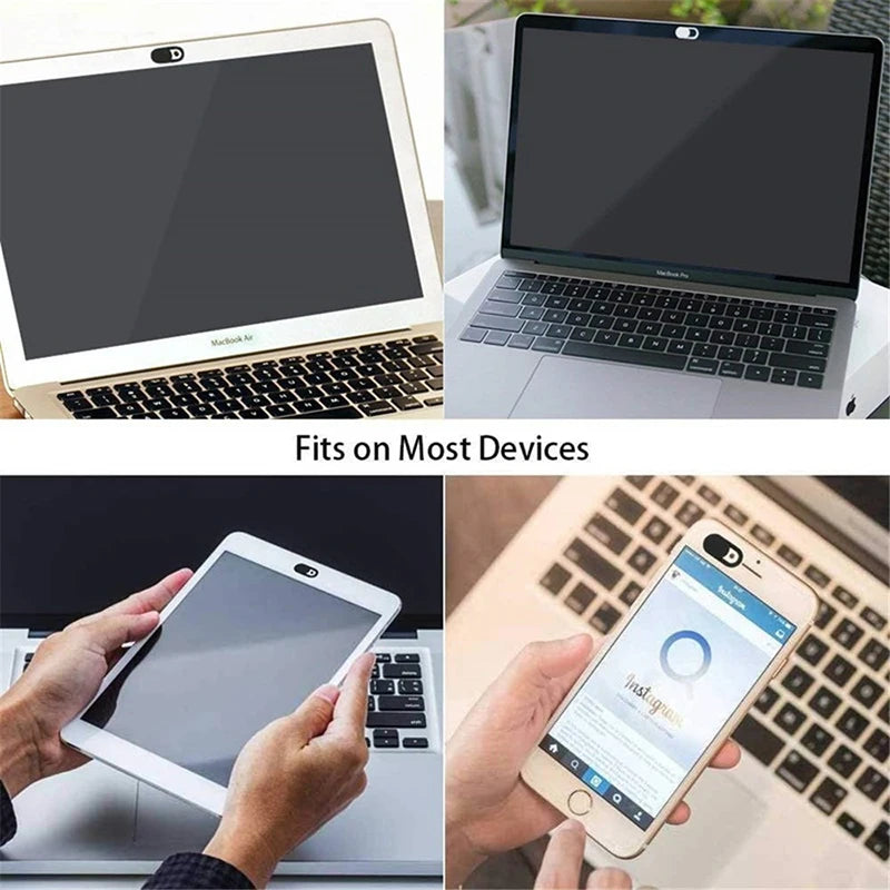 Collage of laptops, tablet, and smartphone with text 'Fits on Most Devices'.