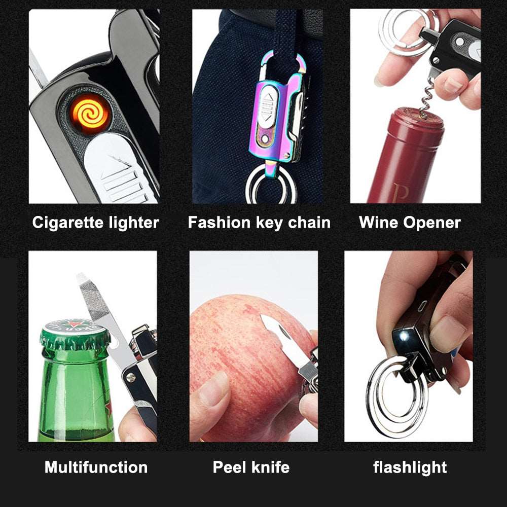 Electronic Multifunctional Metal Windproof Lighter - Premium  from Shoponeer - Just $24.98! Shop now at Shoponeer