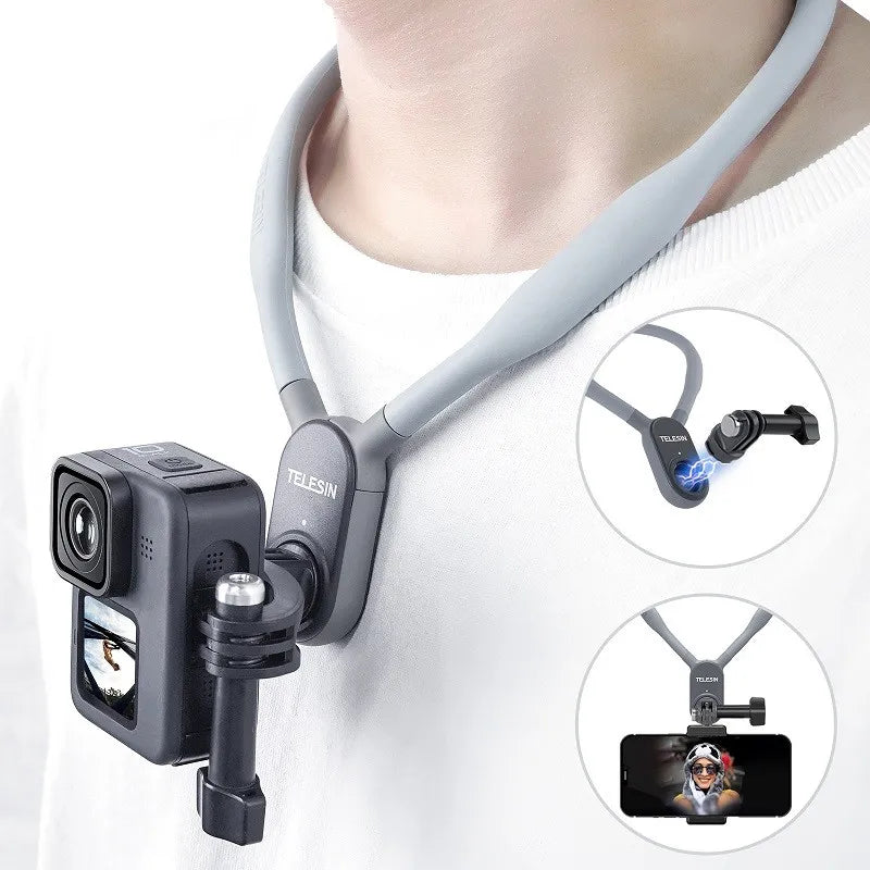 TELESIN Magnetic Neck Mount for GoPro, Mobile Phones - Premium  from Shoponeer - Just $32.99! Shop now at Shoponeer