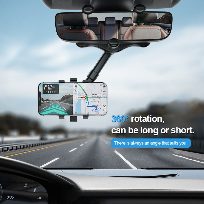 360° Rotatable Rearview Mirror Phone Mount - Premium  from Shoponeer - Just $24.99! Shop now at Shoponeer