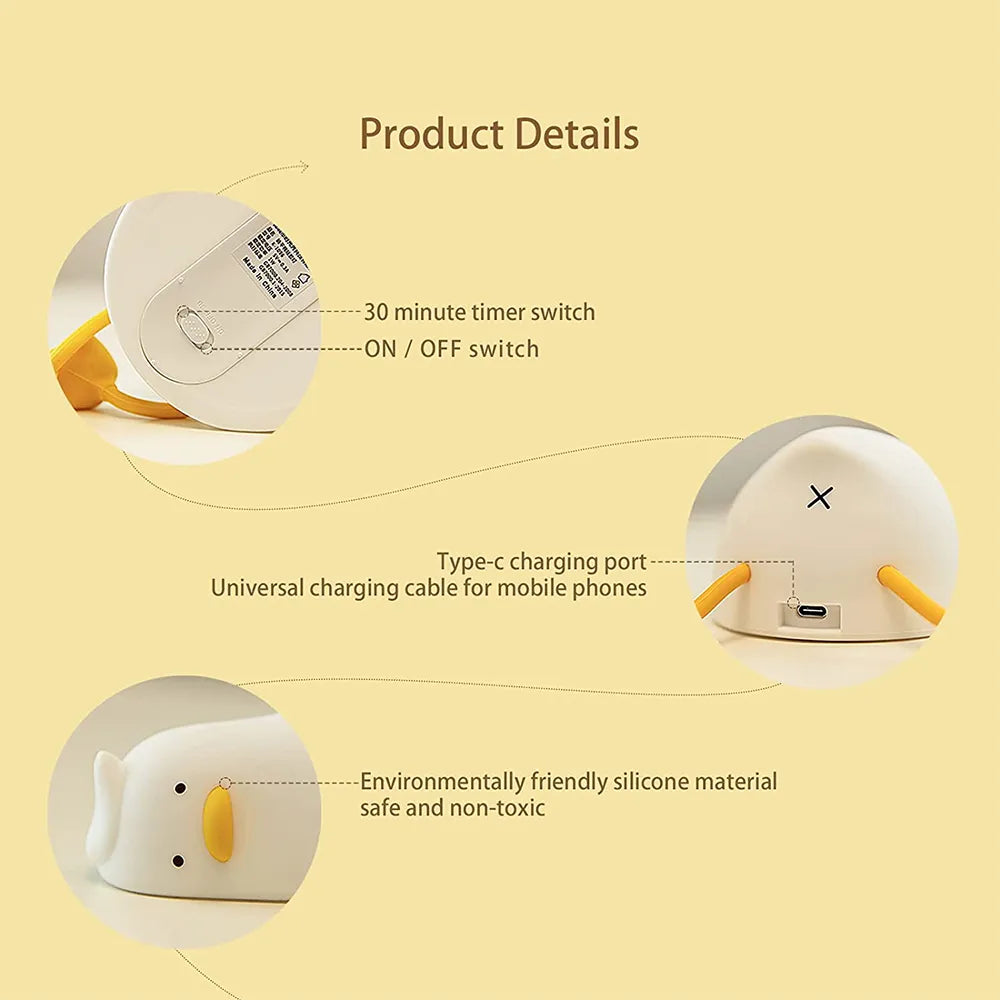 Squishy Silicone Duck Night Lamp - Premium  from Shoponeer - Just $23.99! Shop now at Shoponeer