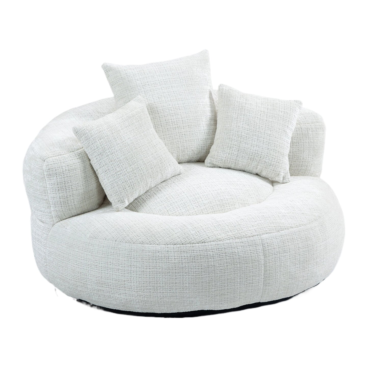 High Back Bean Bag Lounge Chair – Chenille Lazy Sofa with Armrests for Living Room or Bedroom
