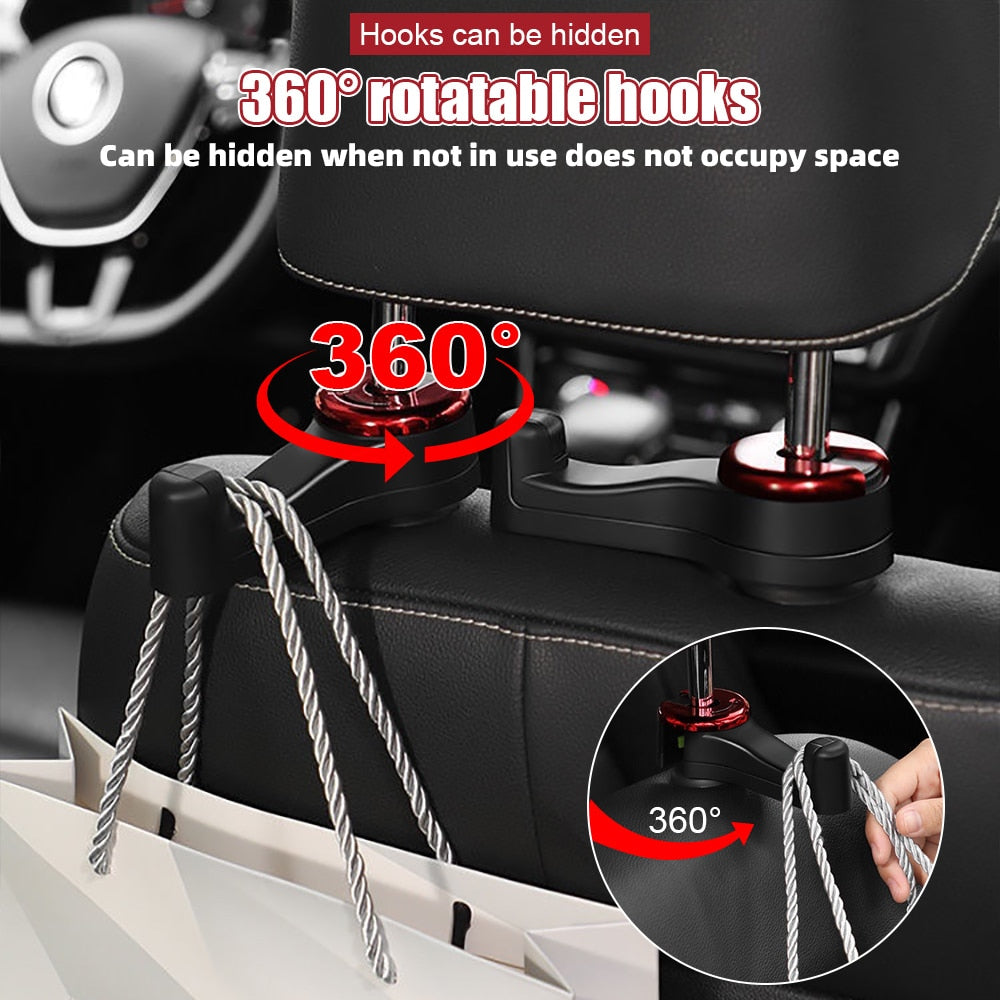 2 in 1 Car Headrest Hook with Phone Holder - Premium  from Shoponeer - Just $10.49! Shop now at Shoponeer