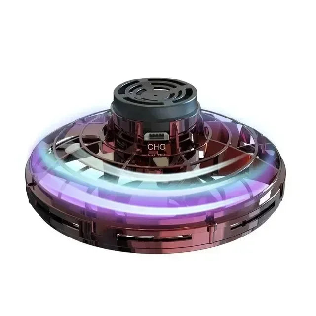 Colorful circular device with a charging indicator on a white background