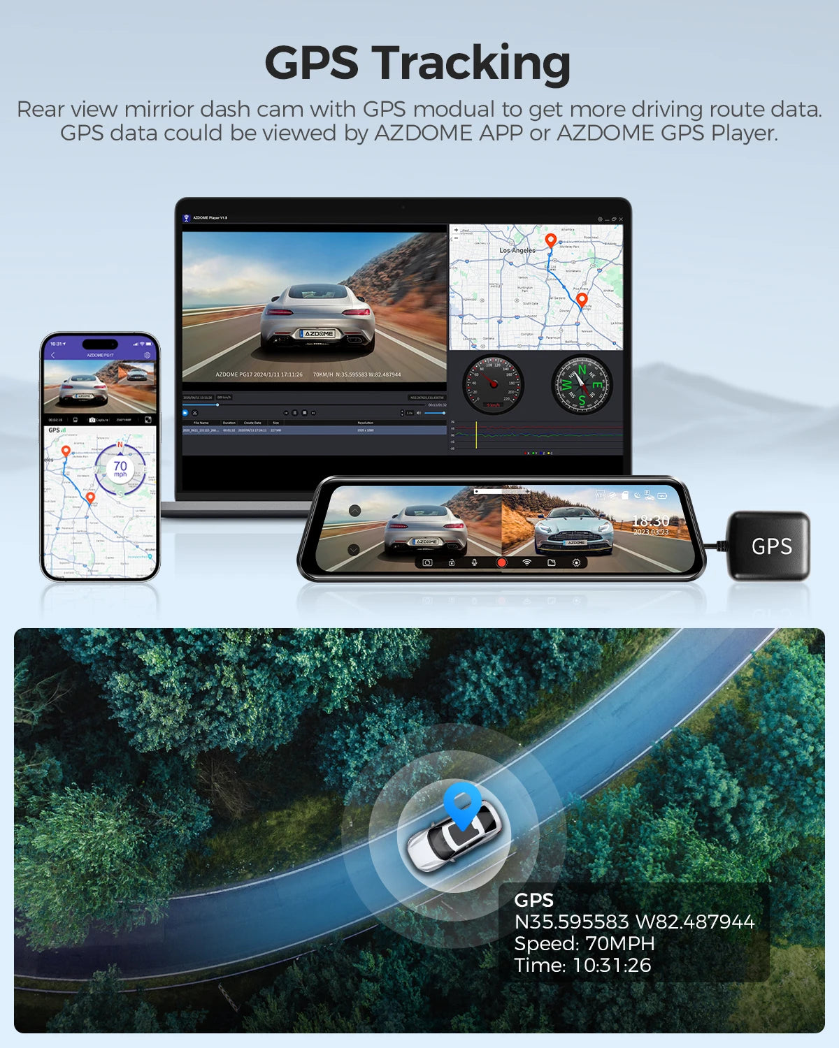 12-Inch WiFi Mirror Dash Cam – Dual Camera Front and Rear with Touch Screen and Night Vision
