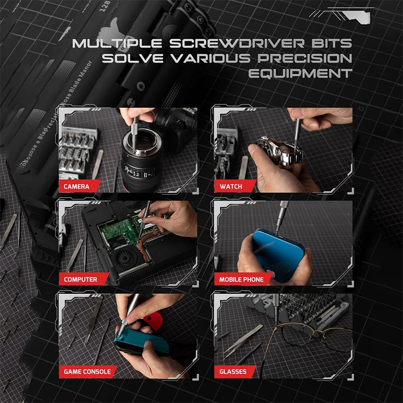 128-in-1 Precision Screwdriver Set – Magnetic Bit Kit for Electronics and Repair