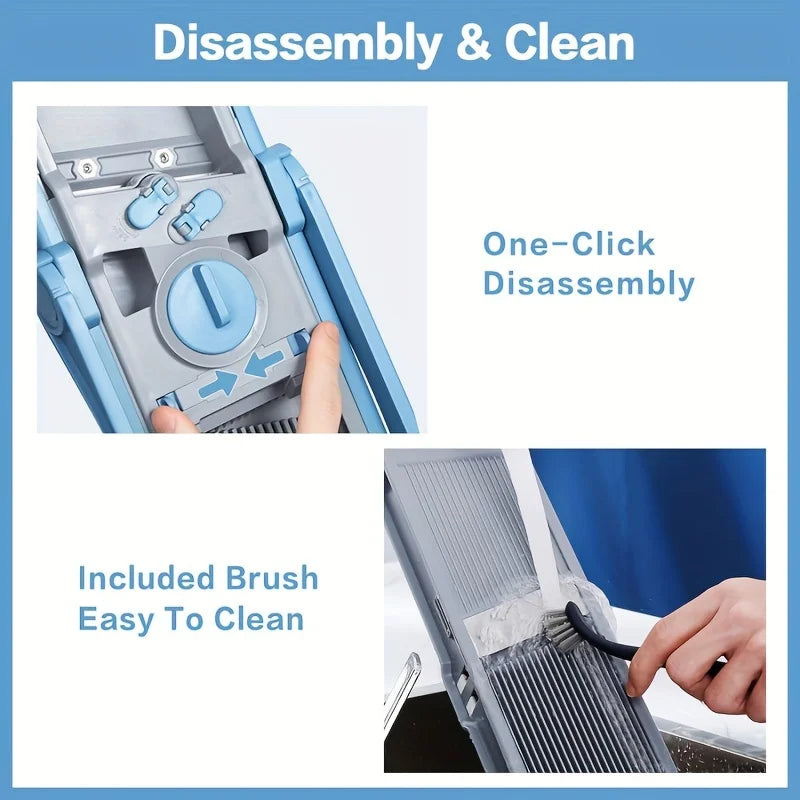 Adjustable Vegetable Slicer and Chopper – Safe Multi-Function Dicer with Julienne Modes