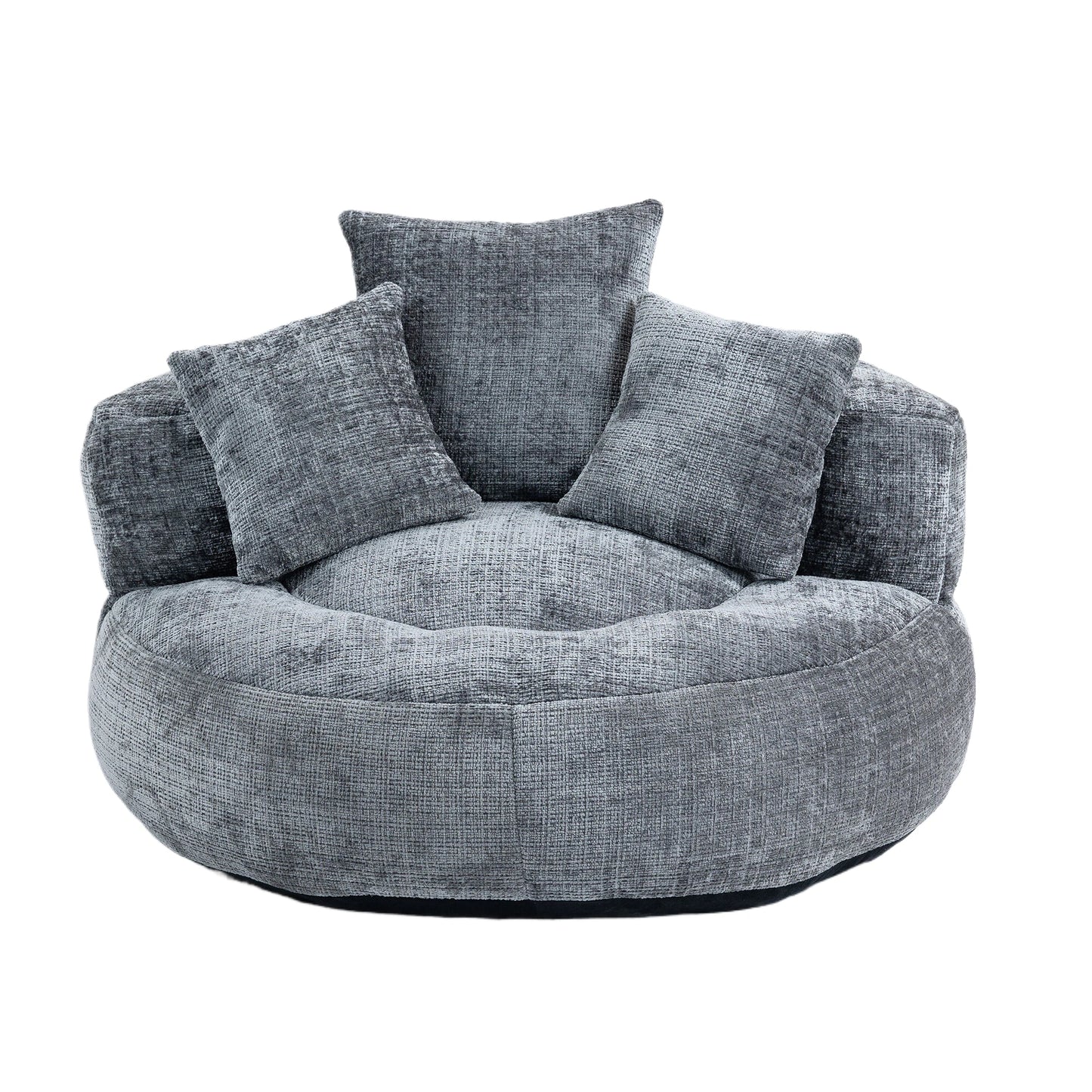 High Back Bean Bag Lounge Chair – Chenille Lazy Sofa with Armrests for Living Room or Bedroom