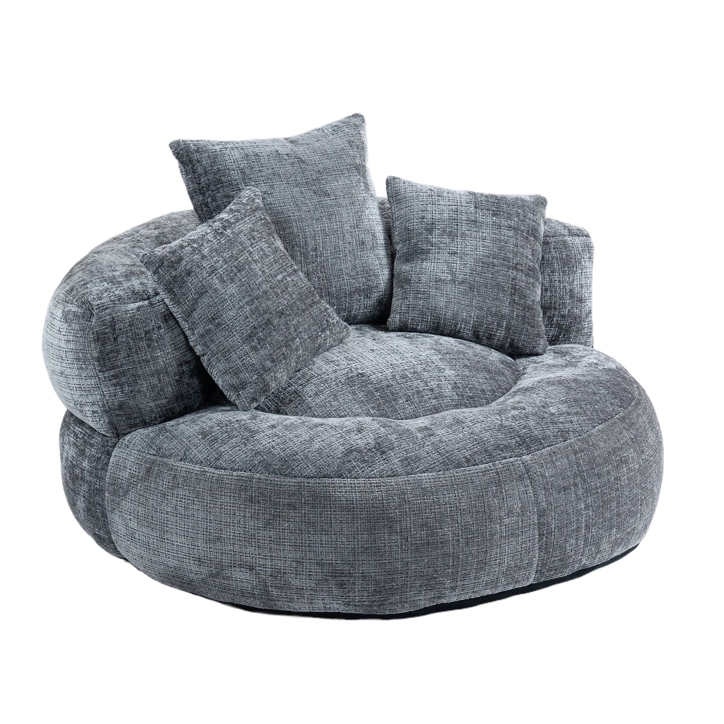 High Back Bean Bag Lounge Chair – Chenille Lazy Sofa with Armrests for Living Room or Bedroom