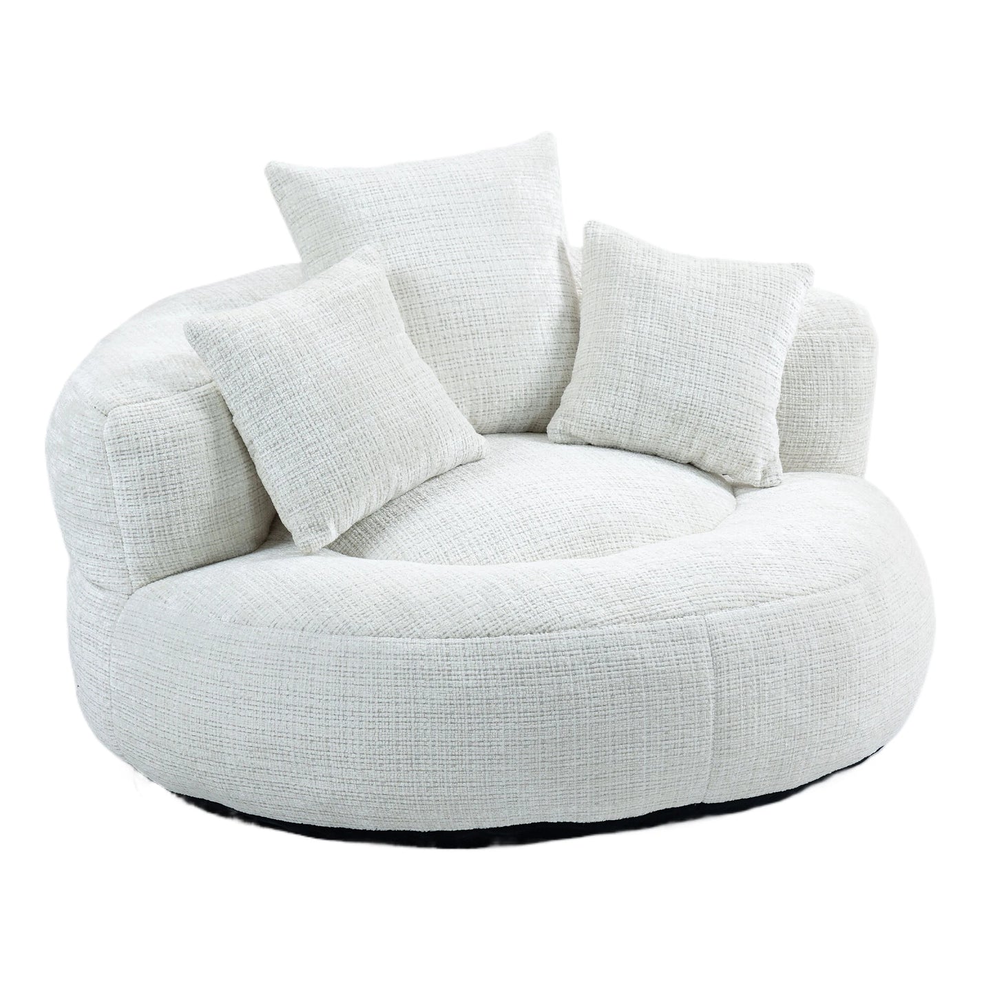 High Back Bean Bag Lounge Chair – Chenille Lazy Sofa with Armrests for Living Room or Bedroom
