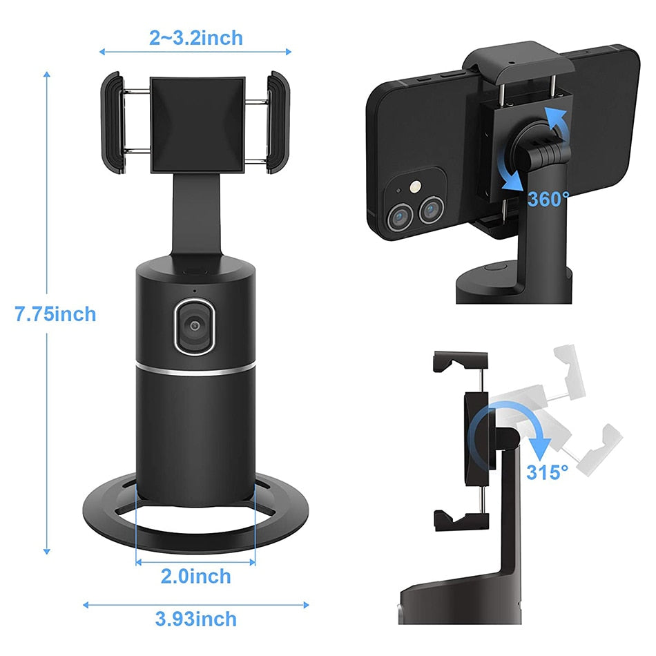 360° Rotation Auto Face Tracking Phone Holder - Premium  from Shoponeer - Just $35.98! Shop now at Shoponeer