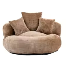 High Back Bean Bag Lounge Chair – Chenille Lazy Sofa with Armrests for Living Room or Bedroom