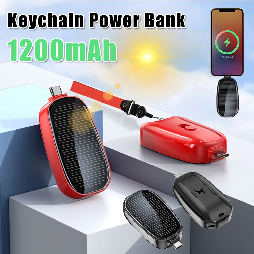 Portable Solar Power Bank Charger Keychain - Premium  from Shoponeer - Just $25.99! Shop now at Shoponeer