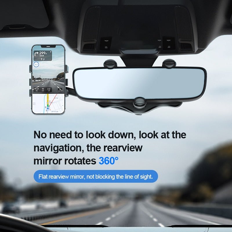 360° Rotatable Rearview Mirror Phone Mount - Premium  from Shoponeer - Just $24.99! Shop now at Shoponeer