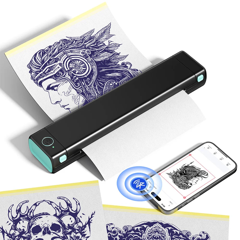 Bluetooth Tattoo Stencil Printer – Wireless Thermal Tattoo Transfer Machine with Paper