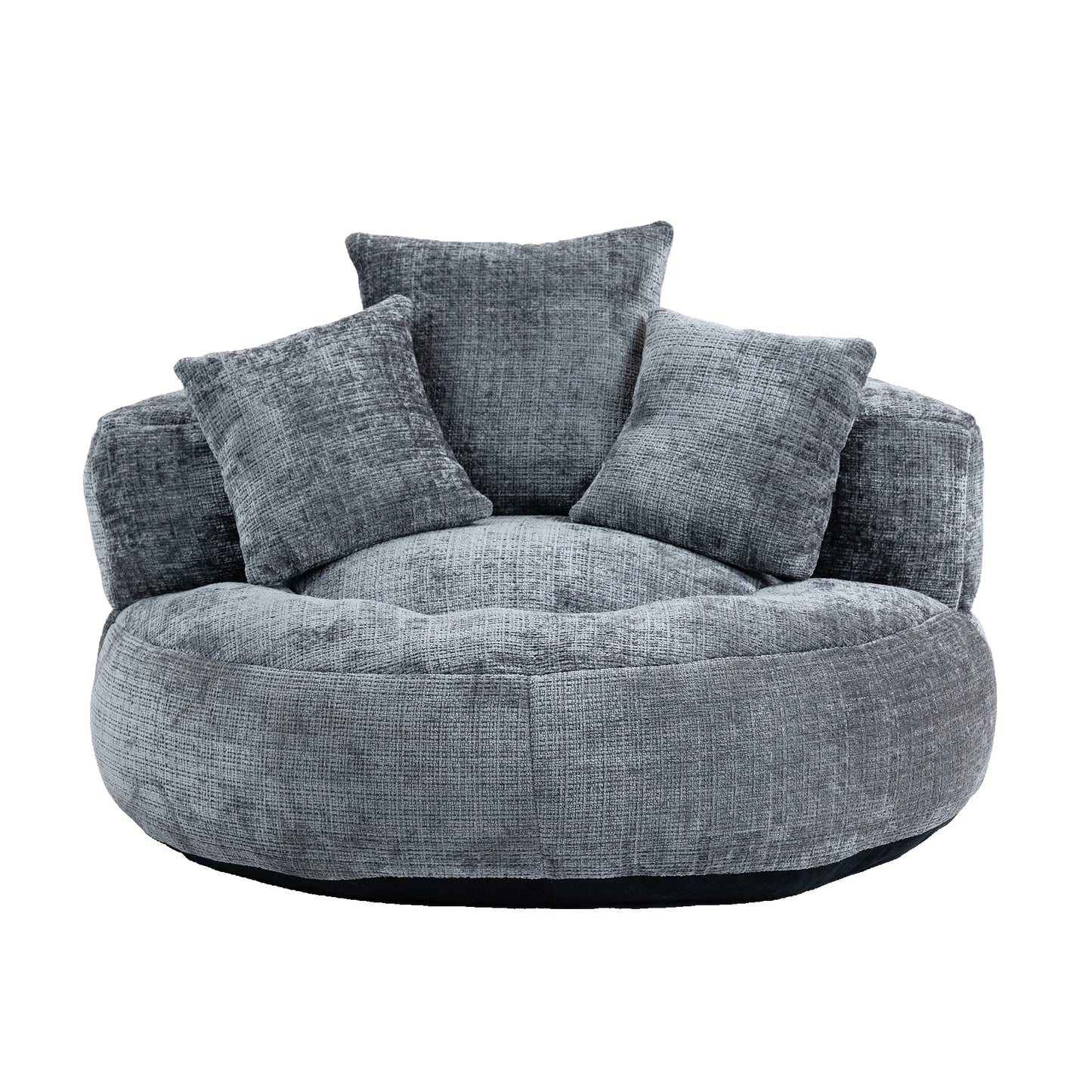 High Back Bean Bag Lounge Chair – Chenille Lazy Sofa with Armrests for Living Room or Bedroom