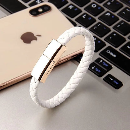 Leather Braided Bracelet USB Charging Cable - Premium  from Shoponeer - Just $14.50! Shop now at Shoponeer