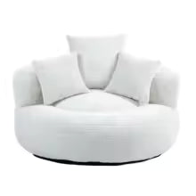 High Back Bean Bag Lounge Chair – Chenille Lazy Sofa with Armrests for Living Room or Bedroom