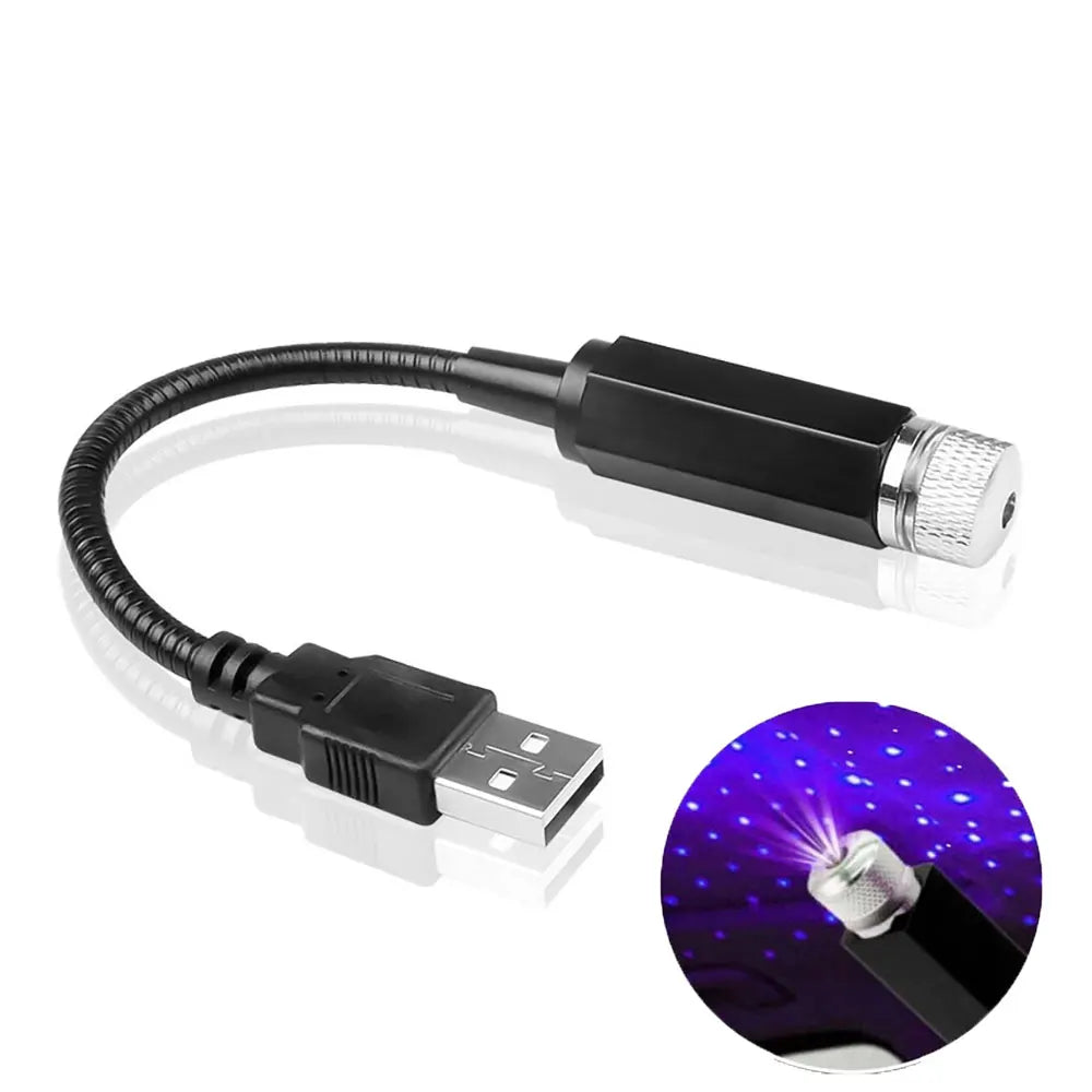 USB light cable with a small LED light on a white background