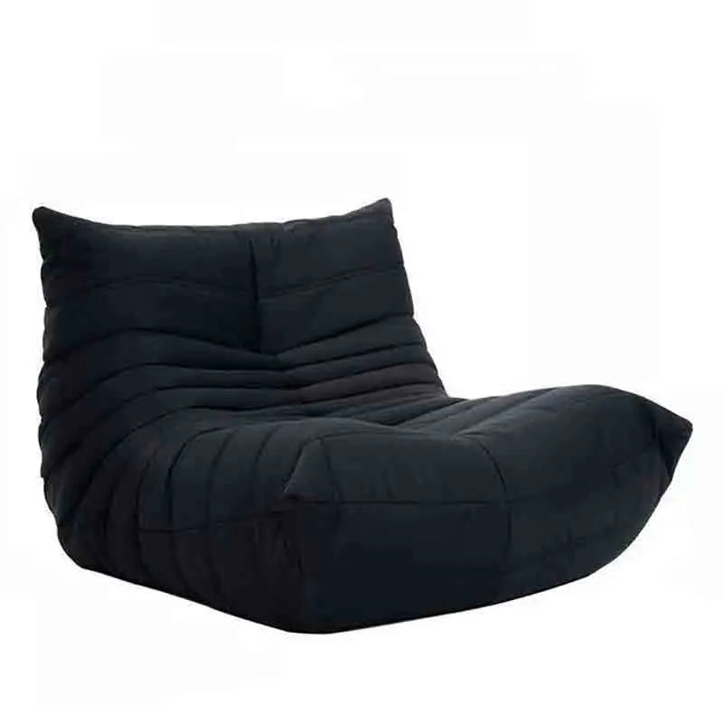 Black bean bag chair on a white background