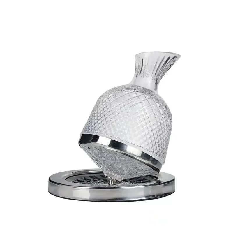 Decorative glass vase with textured design on a white background