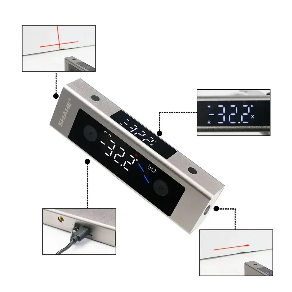 Digital temperature sensor with multiple views on a white background