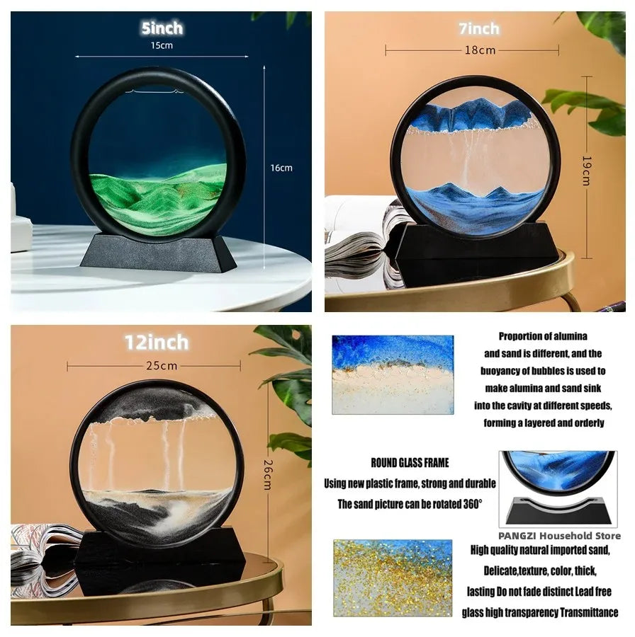 3D Moving Sand Art Hourglass Deep Sea Sandscape - Premium  from Shoponeer - Just $29.99! Shop now at Shoponeer