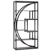 70.8-Inch Industrial Geometric Bookshelf – Tall 5-Tier Etagere with 8 Open Shelves