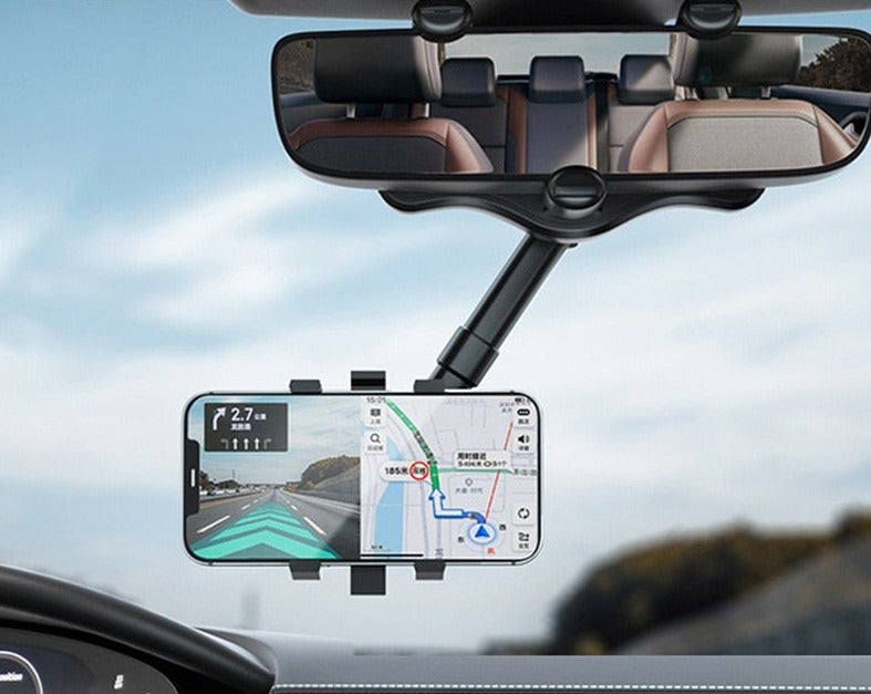 360° Rotatable Rearview Mirror Phone Mount - Premium  from Shoponeer - Just $24.99! Shop now at Shoponeer